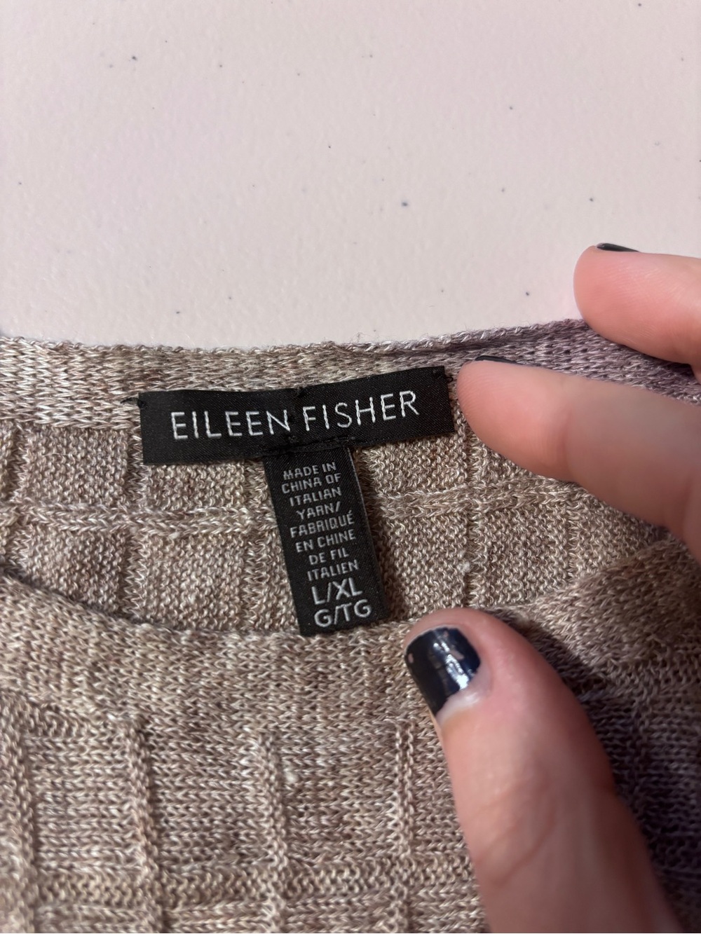 Eileen Fisher Tunic Size XL Waffle Texture Tan Brown Comfort Oversized Timeless - Picture 10 of 10